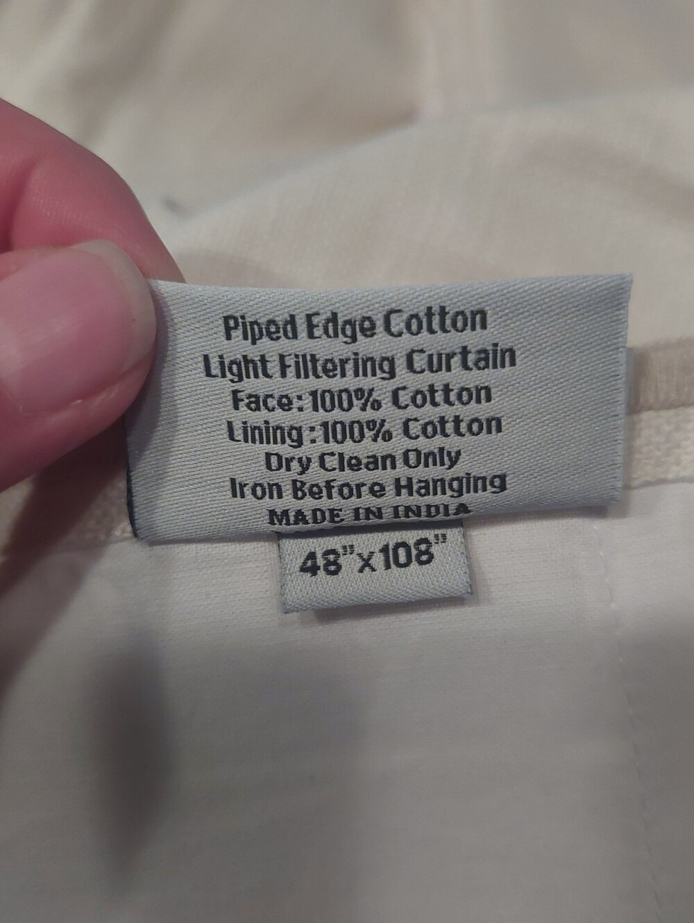 NWT! Quince 100% Cotton Piped Edge Filtering Curtains, 48" x 108" 2 Panels (G13) - Picture 10 of 13